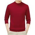 thumbnail image 1 of LIaqionyy Big and Tall Sweater for Mens Mock Turtleneck Knitted Pullover Fall Winter Basic Warm Slim Sweaters, 1 of 5
