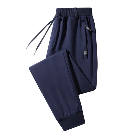 LIaqionyy Big and Tall Sweatpants for Mens Straight Leg Elastic Waist Drawstring Joggers Running Pants with Zipper Pockets
