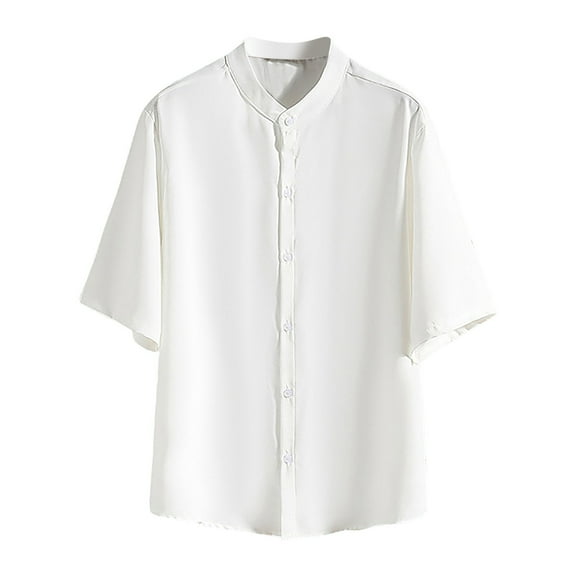 LIaqionyy Big and Tall T Shirts for Men's Button down Short Sleeve Casual Vacation Beach Loose Tops L-5XL