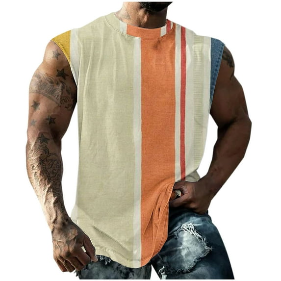 LIaqionyy Big and Tall Tank Tops for Men Beach Sleeveless Shirts Vacation Tanks Muscle Gym Workout Shirt