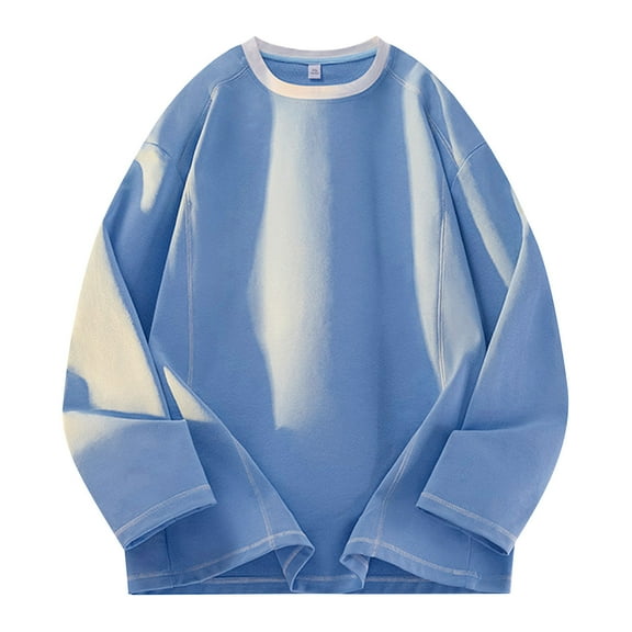 LIaqionyy Big and Tall for Shirts Mens Long Sleeve Crew Neck Oversize Tops Casual Loose Pullover Shirt