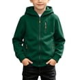 thumbnail image 1 of LIaqionyy Boys Cargo Hoodie Jackets Full Zip Long Sleeve Sweatshirt Activewear Fall Winter Outwear with Pockets, 1 of 8