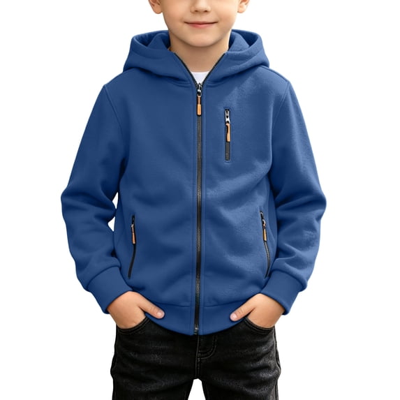 LIaqionyy Boys Cargo Hoodie Jackets Full Zip Long Sleeve Sweatshirt Activewear Fall Winter Outwear with Pockets