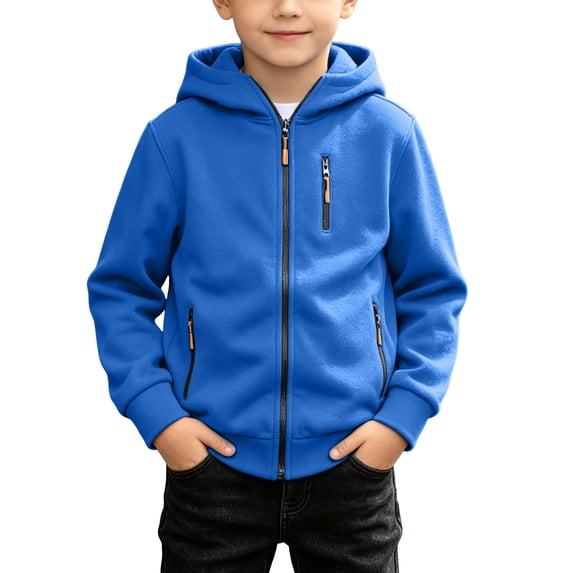 LIaqionyy Boys Cargo Hoodie Jackets Full Zip Long Sleeve Sweatshirt Activewear Fall Winter Outwear with Pockets