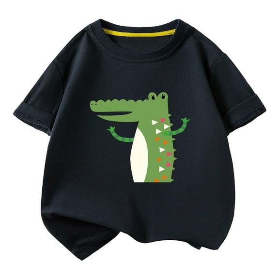 LIaqionyy Boys Girls Cute Short Sleeve T-Shirts Casual Summer Crewneck Comfy Cotton Graphic Tee Tops for 0-12 Years