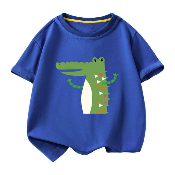 LIaqionyy Boys Girls Cute Short Sleeve T-Shirts Casual Summer Crewneck Comfy Cotton Graphic Tee Tops for 0-12 Years