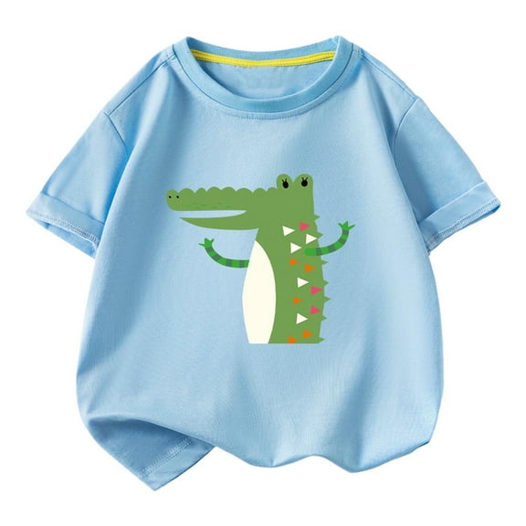 LIaqionyy Boys Girls Cute Short Sleeve T-Shirts Casual Summer Crewneck Comfy Cotton Graphic Tee Tops for 0-12 Years