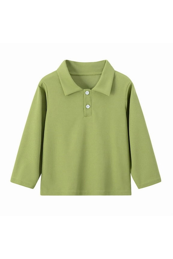 Boys Girls Long Sleeve Shirts School Uniform Collared Winter Soft Casual Tee Tops for Kids