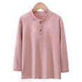 thumbnail image 1 of LIaqionyy Boys Girls Long Sleeve Shirts Soft Cotton Crew Neck Casual Tees Kids Solid Colors Top Shirt, 1 of 4