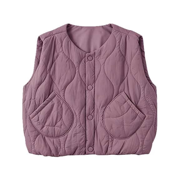 LIaqionyy Boys Girls Ruffle Vest Button down Lightweight Waistcoat Kids Fall Winter Clothes Outerwear with Pockets