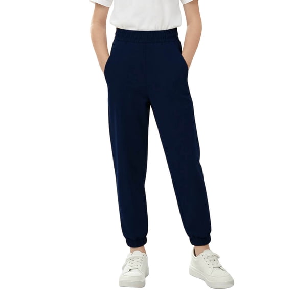 LIaqionyy Boys Girls Sweatpants Joggers Workout Pants with Pockets Kids Athletic Elastic Waist School Running Trousers