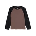 thumbnail image 1 of LIaqionyy Boys Girls Sweatshirt Long Sleeve Tee Kids Crew Neck T Shirts Color Block Tops Casual Tees, 1 of 5