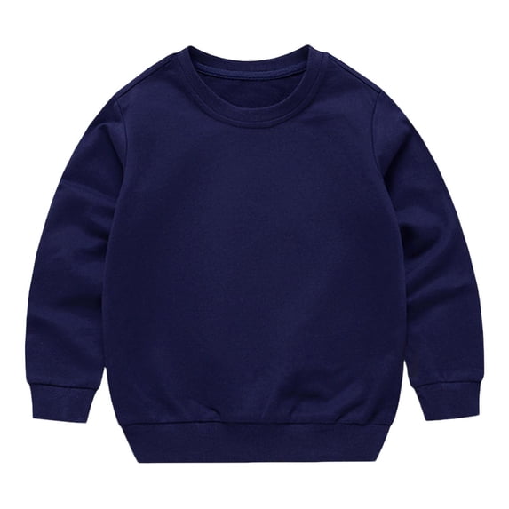 LIaqionyy Boys Girls Sweatshirt Solid Color Cotton Thin Toddler Crewneck Long Sleeve Shirts Tops Blouse
