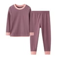 thumbnail image 1 of LIaqionyy Boys Girls Thermal Underwear Sets Fleece Lined Base Layer Long Sleeve Undershirts Bottoms Leggings, 1 of 3
