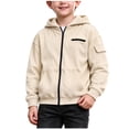 thumbnail image 1 of LIaqionyy Boys Hoodies Jacket Casual Outerwear Kids Lightweight Zip Hooded Cute Coat with Pockets, 1 of 8
