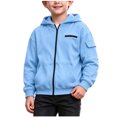 thumbnail image 1 of LIaqionyy Boys Hoodies Jacket Casual Outerwear Kids Lightweight Zip Hooded Cute Coat with Pockets, 1 of 8