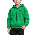thumbnail image 1 of LIaqionyy Boys Hoodies Jacket Casual Outerwear Kids Lightweight Zip Hooded Cute Coat with Pockets, 1 of 8