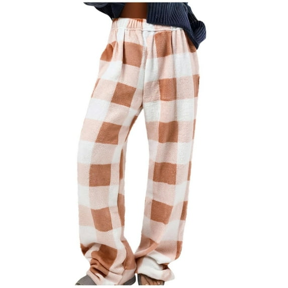 LIaqionyy Fleece Pajamas Pant for Womens Fuzzy Sleepwear Lounge Bottoms Plush Soft Comfy Pjs Outfits