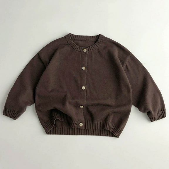 LIaqionyy Girl Cardigan Sweater Long Sleeve Button up Tops Toddler Knit School Uniforms Lightweight Outerwear