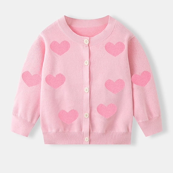 LIaqionyy Girl's Knit Cardigan Long Sleeve Winter Button up School Uniforms Sweater Coat for Kids