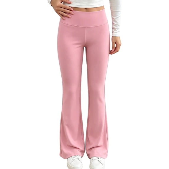 LIaqionyy Girl's Leggings Flare Pants High Waisted Yoga Bootcut Pant Kids Full Length Bell Bottoms Legging