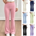 thumbnail image 1 of LIaqionyy Girl's Leggings Flare Pants High Waisted Yoga Bootcut Pant Kids Full Length Bell Bottoms Legging, 1 of 8