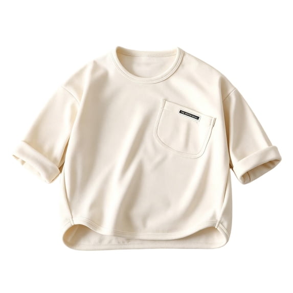 LIaqionyy Girls Boys Long Sleeve Shirts Stretchy Crew Neck Casual Tops Undershirt Base Layer Tees Shirt for Kids