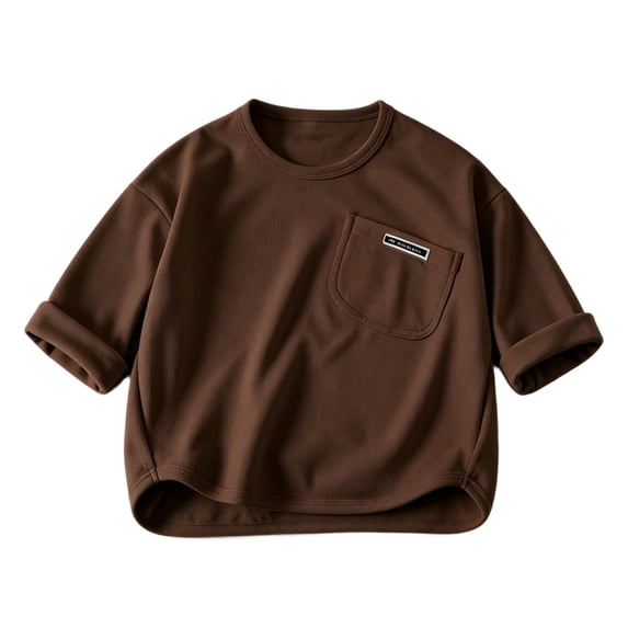 LIaqionyy Girls Boys Long Sleeve Shirts Stretchy Crew Neck Casual Tops Undershirt Base Layer Tees Shirt for Kids