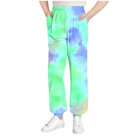 LIaqionyy Girls Boys Plaid Sweatpants Kids Casual Elastic Waist Joggers Loose Bottom Trousers with Pockets