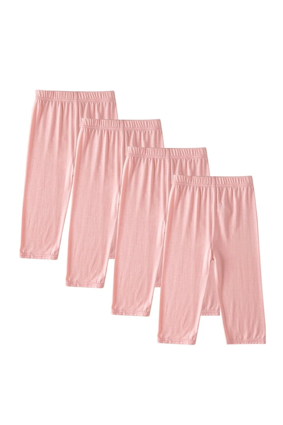 Girls Capri Leggings High Waisted Comfortable Stretchy Cropped Pants Kids Solid Color Yoga Tights