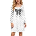 thumbnail image 1 of LIaqionyy Girls Dress Casual Loose Long Sleeve Loungewear Kids Soft Christmas Dresses Home Wear Clothes, 1 of 8