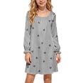 thumbnail image 1 of LIaqionyy Girls Dress Casual Loose Long Sleeve Loungewear Kids Soft Christmas Dresses Home Wear Clothes, 1 of 8