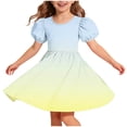 thumbnail image 1 of LIaqionyy Girls Dress Short Sleeve Skater A Line Sundress Kids Casual Stretchy Flowy Dresses Dancewear, 1 of 7