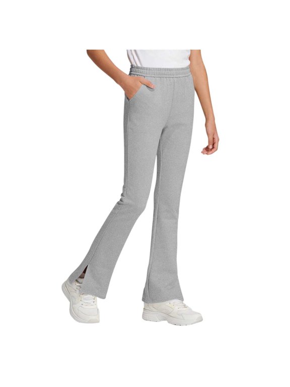 Girls Flare Leggings Elastic Waist Split Pant School Uniform Stretchy Casual Pants for Kids Bottoms