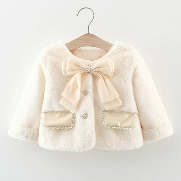LIaqionyy Girls Fuzzy Sherpa Coat Fleece Jacket Warm Soft Outwear Coats Long Sleeve Fall Winter Clothes