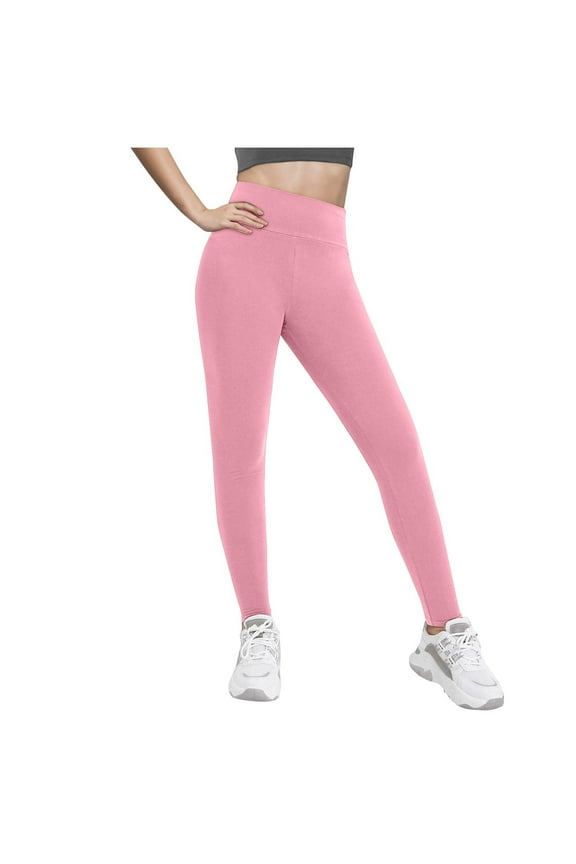 Girls High Waist Leggings Soft Stretchy Yoga Dance Pants Kids Solid Color Slim Joggers