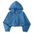 thumbnail image 1 of LIaqionyy Girls Hooded Jackets Kids Lightweight Solid Color Sun Protection Long Sleeve Zip up Jacket with Pocket, 1 of 7