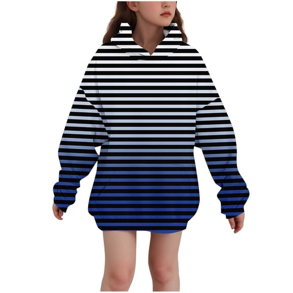 LIaqionyy Girls Hoodies Kids Long Pullover Sweatshirt Winter Color Block Sweatshirts Fall Tops with Pocket