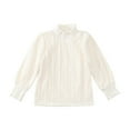 thumbnail image 1 of LIaqionyy Girls Knitted Ribbed Sweater Cute Lace Long Sleeve Turtleneck Bottoming Shirts Solid Color Pullover Tops 2-10 Years, 1 of 9