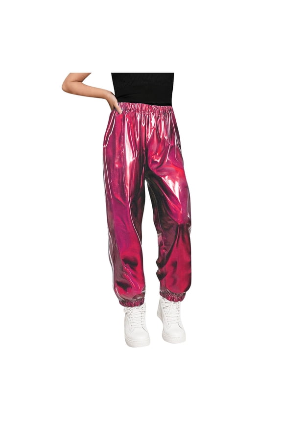 Girls Leggings High Waist Sequin Kids Yoga Pants Elastic Straight Leg Sparkly Running Dancewear Tights for Party