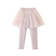 thumbnail image 1 of LIaqionyy Girls Leggings with Skirt Footless Stretch Tights Tulle Skirt Kids Cute Party Birthday Dance Pantskirt, 1 of 3