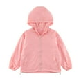 thumbnail image 1 of LIaqionyy Girls Lightweight Jacket Windbreaker Full Zip Hooded Coats Boys Warm Jackets Outwear with Pockets, 1 of 3