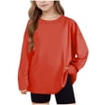 thumbnail image 1 of LIaqionyy Girls Long Sleeve Oversized T Shirts Basic Crewneck Workout Tee Tops Fall Casual Loose Clothes for Kids, 1 of 7