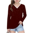 thumbnail image 1 of LIaqionyy Girls Long Sleeves Shirt Stretch Comfy Casual Soft Tops Fall Winter Blouses Basic Loungewear, 1 of 7