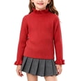 thumbnail image 1 of LIaqionyy Girls Mock Turtleneck Sweaters Long Sleeve Cute Basic Plain Tops Causal Comfy Soft Knit Sweater, 1 of 6