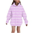 thumbnail image 1 of LIaqionyy Girls Oversized Hoodies Sweatshirt Kids Long Sleeve Striped Pullover Tops Drop Shoulder Sweatshirts, 1 of 5