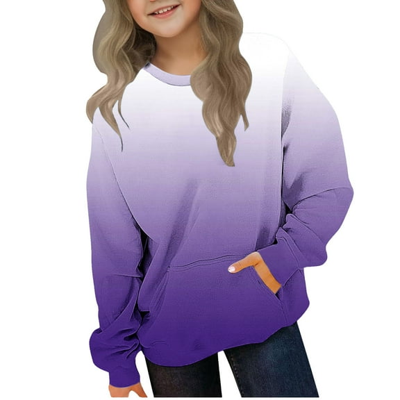 LIaqionyy Girls Oversized Sweatshirts Crewneck Tops Long Sleeve Casual Drop Shoulder Pullover Sweatshirt
