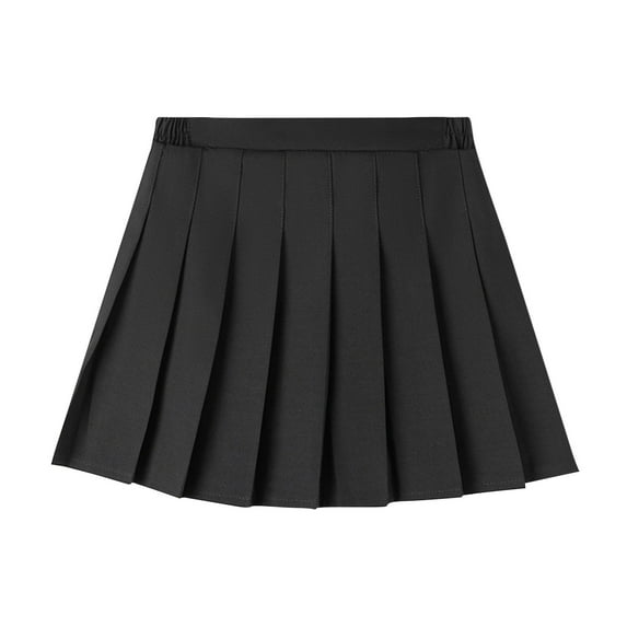 LIaqionyy Girls Pleated Skirt Kids Basic Solid Color High Waist A-Line Mini Skirt School Uniform Skirts