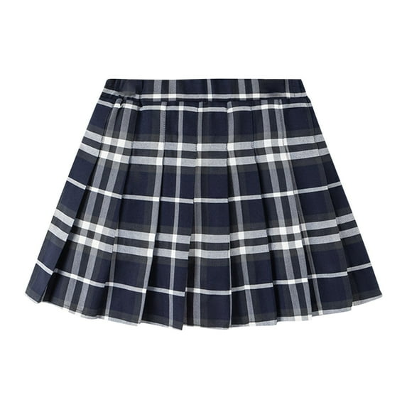 LIaqionyy Girls Pleated Skirts Kids Plaid School Uniform A-Line Skirts High Waisted Mini Skort 9-16Years
