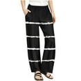 thumbnail image 1 of LIaqionyy Girls Striped Pants Workout Yoga Pant Casual Kids Elastic Waist Lightweight Wide Leg Trousers with Pockets, 1 of 7